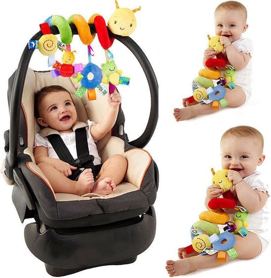 Baby spiraal – Baby Knuffels - Baby speelgoed - Baby rammelaar - boxspiraal - maxi cosi spiraal - kinderwagen speelgoed spiraal - buggy speelgoed - auto knuffel - baby spiraal speeltje – Autostoel ketting - kinder wagen knuffels