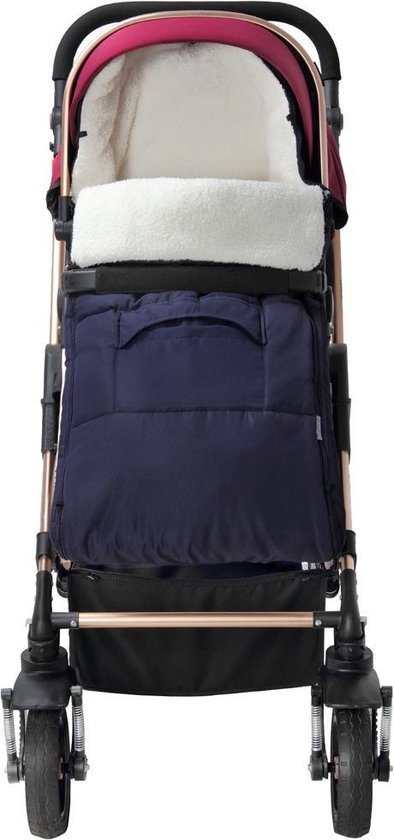 Deuba Kinderwagen Voetenzak Donkerblauw | Teddy | Maxi-Cosi | met Opbergtas