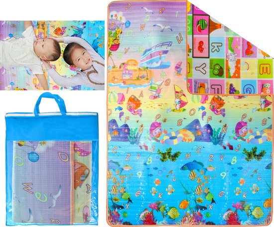 Grote XL Speelmat / speel kleed Vloerkleed kinderen - Groot Baby & Kindervoerkleed - Dieren Kleed Jongens & Meisjes speelkleed - Binnen & Buiten | waterafstotend speel mat