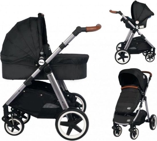 Ding Joyce Kinderwagen 3-in-1 - Met Autostoel - Zwart