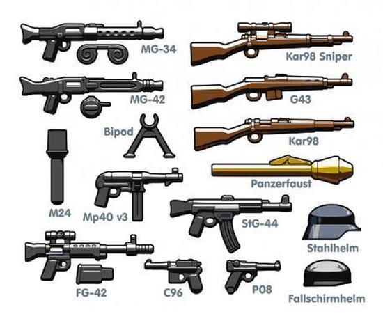 BrickArms Duitse wapen set voor LEGO Minifigures