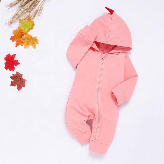 Roze Baby Pyjama / Box pakje / Romper/ Jumpsuit / Onesie Dinosaurus/Draak – 100% Katoen – Zachte Stof - Voor Alle Seizoenen – Maat 50/56 - HnD