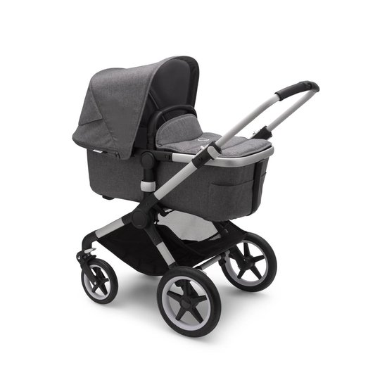 Bugaboo Fox 2 kinderwagen met stoel en wieg - Aluminium / Gem?leerd Grijs