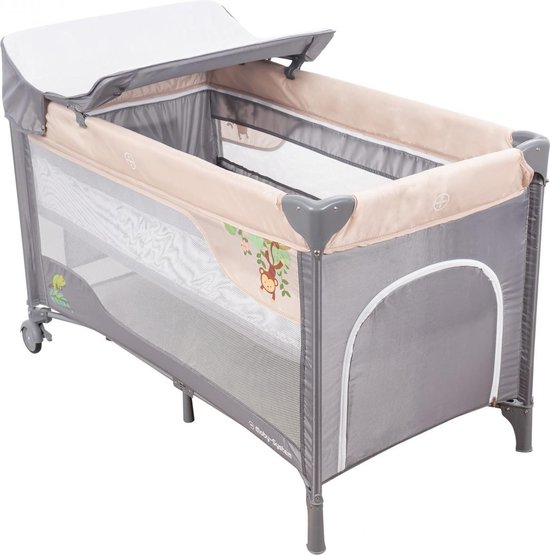 Moby System Campingbedje - Box - 0 tot 3 jaar - Klamboe - Reisbedje baby - met matras en commode