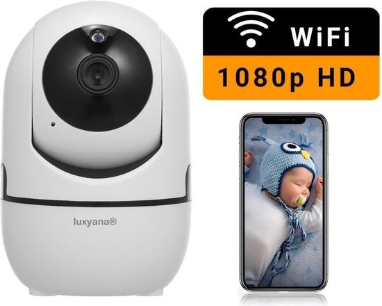 Luxyana® Wifi Babyfoon met Camera - Babyphone Pro Series 1080p - HD Kwaliteit - Bewegingsdetectie -  Wit