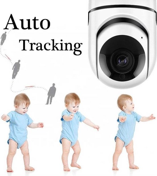 Beveiligde Babyfoon van DHH Security© van Hoge Kwaliteit, iOS + Android App Besturing, SD Card + Cloud Storage, Draadloze Beveiligingscamera, WiFi Security Camera, Motion en Geluid Detectie, Nachtvisie, Two-Way Audio