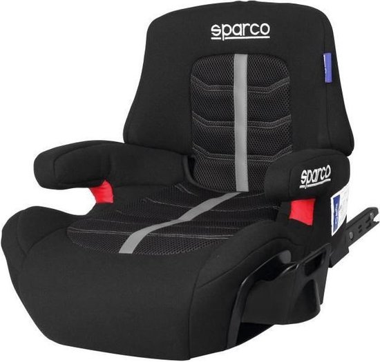 SPARCO Isofix lage stoelverhoger met Gr 3-rugleuning - zwart