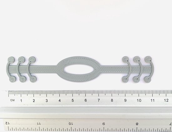 3D-grip earsavers earbuddy mondkapje hulpstuk tussenstuk verlengstuk mondmaskerhouder 11 x 2 x 0,1 cm ovaal GRIJS per stuk mondkapjehouder