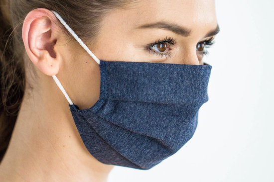 Mondkapje wasbaar - Jeans Blauw - Herbruikbaar mondkapje - Stoffen mondmasker - Mondkapje Katoen - Niet-medisch mondkapje