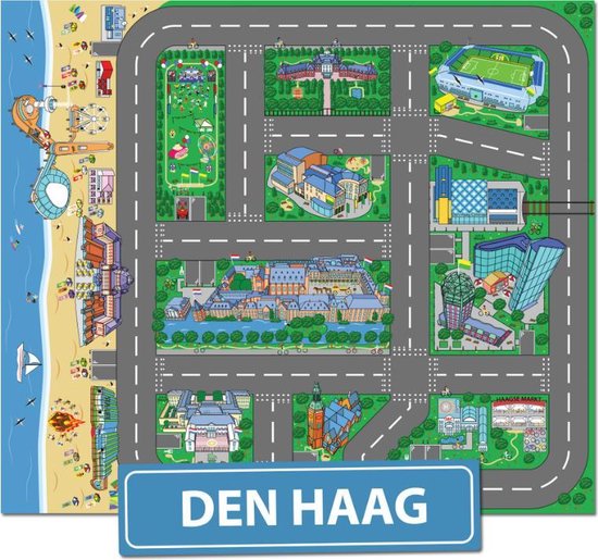 Speelkleed Den Haag City-Play - Autokleed - Verkeerskleed - Speelmat Den Haag