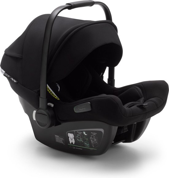 Bugaboo Turtle Air by Nuna, Comfort Baby Autostoel voor Pasgeborenen en Baby's, Ultra Lichtgewicht, Veilig & Handig, met Zonnekap en Kijkvenster - Zwart