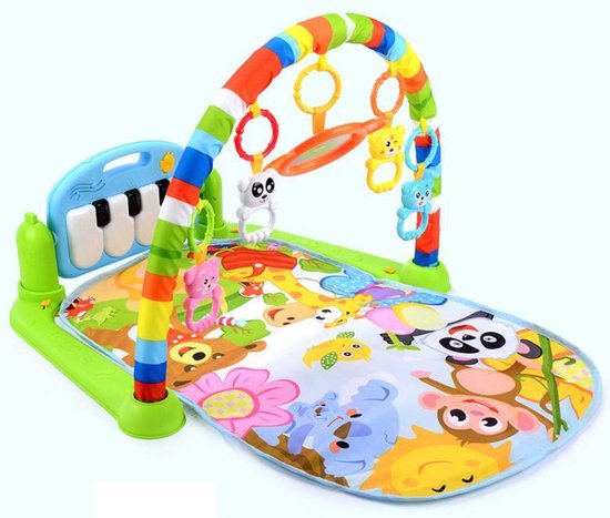 Groene Babygym - Speelmat met Piano - Activity gym - Speelkleed met Boog