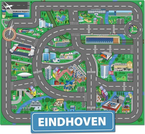 Speelkleed Eindhoven City-Play - Autokleed - Verkeerskleed - Speelmat Eindhoven