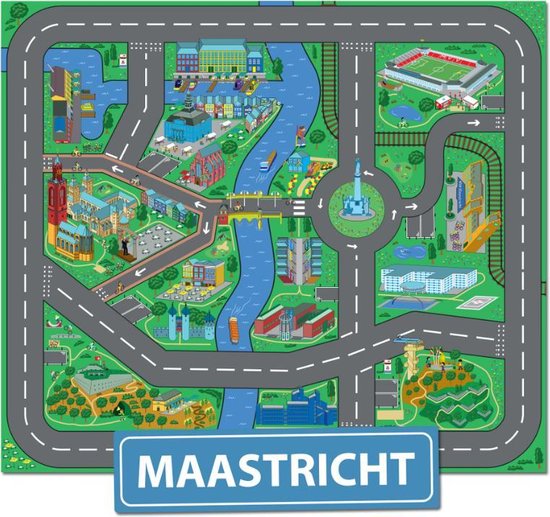 Speelkleed Maastricht City-Play - Autokleed - Verkeerskleed - Speelmat Maastricht