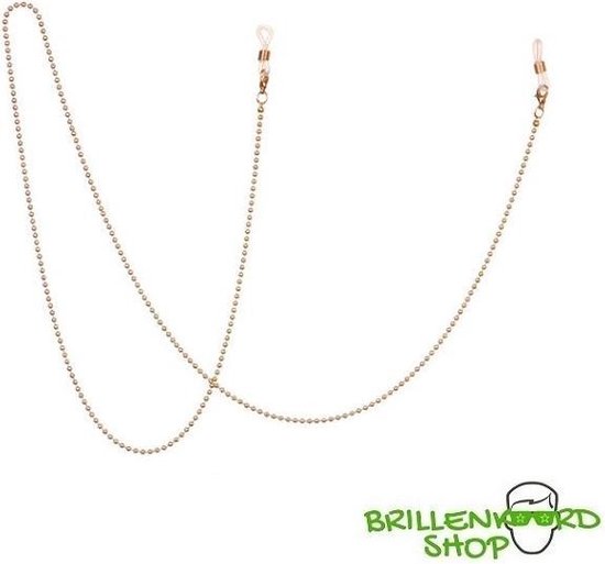 Brilketting – brillenketting – ketting voor bril – Rose Goud Met Mini Bolletjes - Brillenkoord - Brillen Touwtje