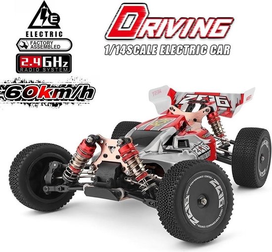 Wltoys 144001 Snelle RC Auto - RC Voertuig Volwassenen - Off Road Buggy - Radiografisch Bestuurbare Racewagen - RC Car Rood - 60km/h