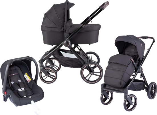 Born Lucky Kinderwagen 3 in 1 Riva - Black Rose