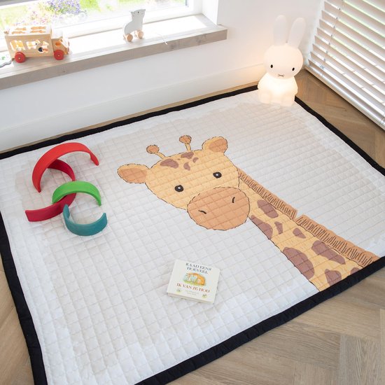 Love by Lily - groot speelkleed baby - Giraffe - 150x200 - zacht speelkleed buiten en binnen - grote speelmat - speeltapijt kind - picknick kinderkleed - speelkleed xxl - speelkleed peuter