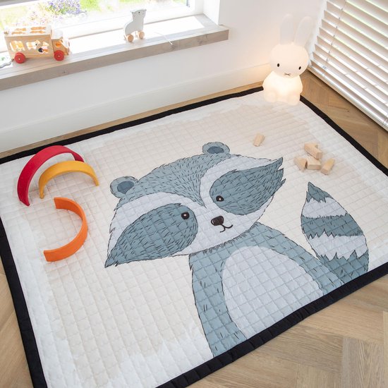 Love by Lily - groot speelkleed baby - Wasbeer - 150x200 - zacht speelkleed buiten en binnen - grote speelmat - speeltapijt kind - picknick kinderkleed - speelkleed xxl - speelkleed peuter