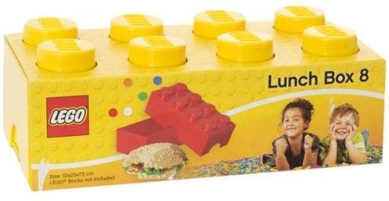 LEGO Broodtrommel/ Snackbox - Classic Brick 8 - Geel - 95 ML - 20x10x7,3cm - Kunststof