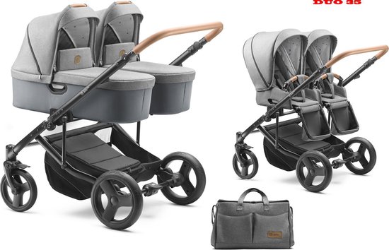 Jedo duo Kinderwagen 2-in-1 l  tweeling kinderwagen - 79 cm breedte - (levertijd 3 á 4 weken)  DUO35