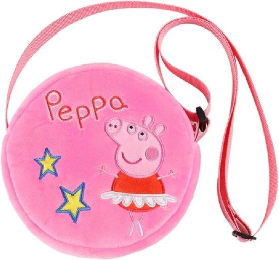 Peppa Pig Big Schoudertasje met Verstelbare Strap - Roze tas rugtas - rugzak 17cm