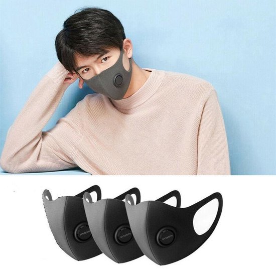 Xiaomi Mondmasker Smartmi Mask Zwart 5-laags Filter Niet-Medisch Beschermend - 10 uur gebruiksduur - Maat L - Set van 3