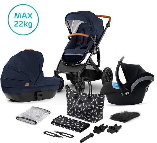 Kinderkraft Kinderwagen Prime 3 in 1 Deep Navy (incl. autostoel)