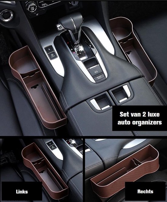 CarX™ Luxe Auto Organizer - Bruin - Meer ruimte en overzicht in je auto - 2 Stuks (links + rechts) - Bestseller