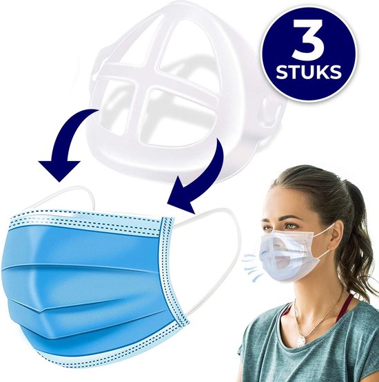 ACE Goods - Mondkapje Mondmasker Beugel Houder - 3 stuks - Herbruikbaar Gezichtsmasker - Innermask - Mondmaskerhouder