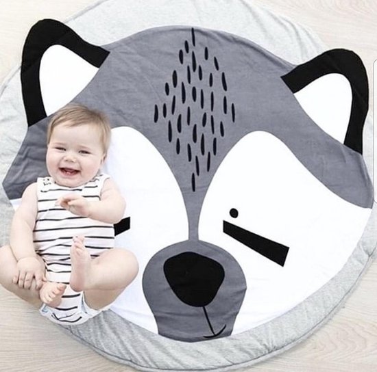 BonBini's™ speelkleed baby, speelmat baby - Vos - 90 x 90 cm - Grey