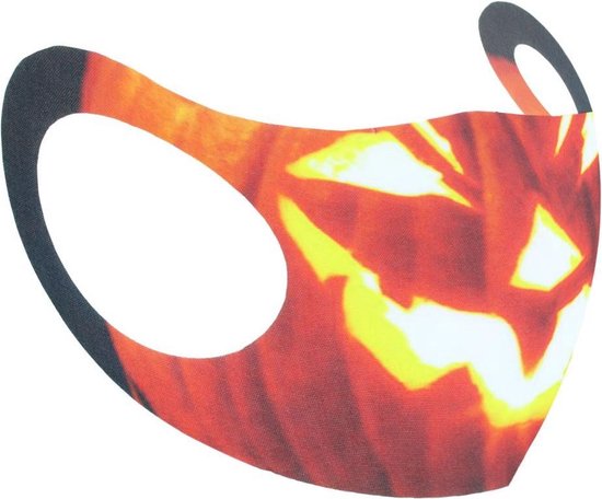 Attitude Holland Masker Candle Lit Halloween Spooky Pumpkin Mondkapje Oranje