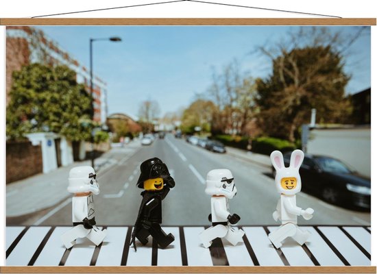 Schoolplaat – Lego Mannen in Kostuum - 120x80cm Foto op Textielposter (Wanddecoratie op Schoolplaat)