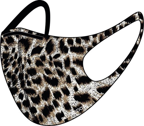 Blackspade Uniseks wasbaar mondkapje volwassenen - Herbruikbaar stretch katoen - Leopard -Medium