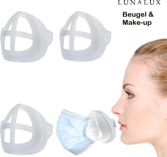 Mondkapje hulpstuk voor beugel - mondmasker - make up houder - siliconen hulpstuk voor beugels en lippenstift - 3 stuks - meer lucht - meer ruimte om te ademen - meer lucht - meer ruimte om te ademen -  original