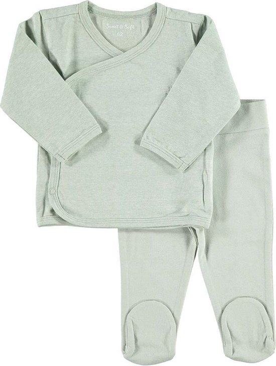 Zeeman new born vest met broek - biologisch katoen - groen - maat 56