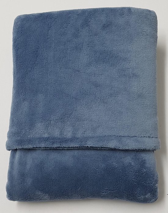 little feet-baby winter dekentje 100 x 75 - jeans blauw wellness fleece-wiegdeken-deken kinderwagen