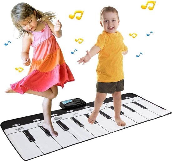 Buxibo Piano Mat -  Anti-Slip Speelmat Keyboard - Speelkleed met Geluid - 8 Melodieën -  Muzikaal/Muziekmat/Speelgoedinstrument/Pianomat  - 110x36 cmCM