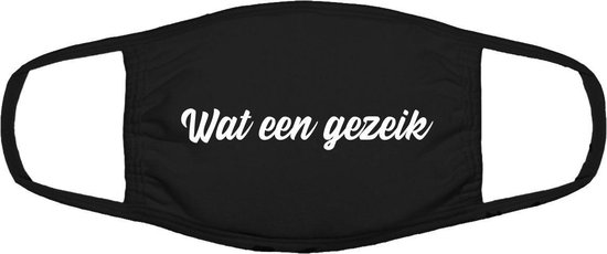 Wat een gezeik mondkapje | Chanteau Meiland | Martien Meiland | grappig | wijnen | gezichtsmasker | bescherming | bedrukt | logo | Zwart mondmasker van katoen, uitwasbaar & herbruikbaar. Geschikt voor OV