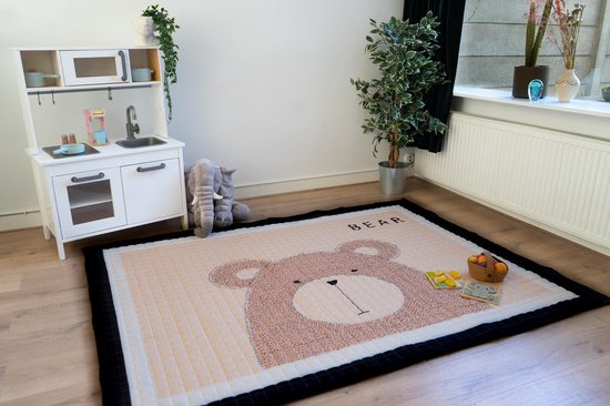 Kjoet - Speelkleed Baby / Kind XL - 200x150cm - Antislip Kleed - Wasbaar - Kinder Speelmat Dier - Duurzaam Speeltapijt - Groot Kraamcadeau  -0-4 Jaar - Beer