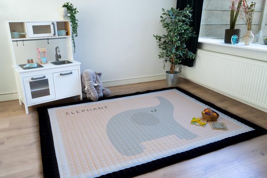 Kjoet - Speelkleed Baby / Kind XL - 200x150cm - Antislip Kleed - Wasbaar - Kinder Speelmat Dier - Duurzaam Speeltapijt - Groot Kraamcadeau  -0-4 Jaar - Olifant