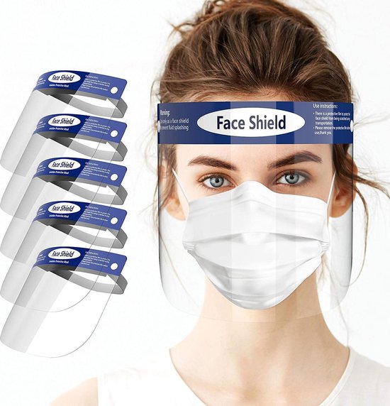 Face Shield  Gezichtsmasker - geschikt voor brillen