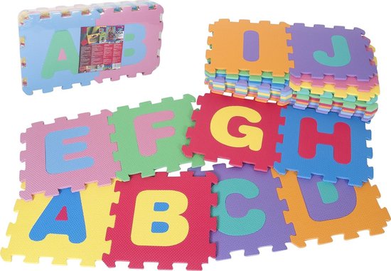 Alfabet Puzzelmat – Groot – Speelmat – Speelkleed - Kruipmat - EVA Foam – 26 Letters – Multicolor - Puzzeltegels