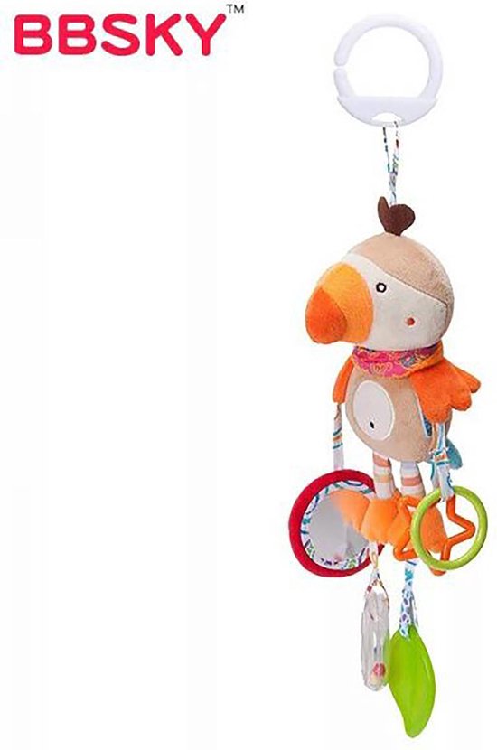 speelgoed baby 0 jaar/ kinderwagen rammelaar/ speelgoed/ speeltjes/ kerstcadeau voor baby/Cartoon Pluche Dier Rammelaar Bel Wandelwagen Baby Winkelwagen Opknoping Windgong Muzikale Hand Shaker Speelgoed / vogel