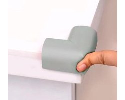 4 Stuks - Tafel Hoekbeschermers Set - Tafelhoek Beschermers - Beschermhoeken - Veiligheid Baby Peuter en Kind - Zelfklevende tafelhoek beschermers - Grijs - Met bevestiging materiaal - Zelfklevende buffers - Tafelbuffer - Schuim - Foam materiaal