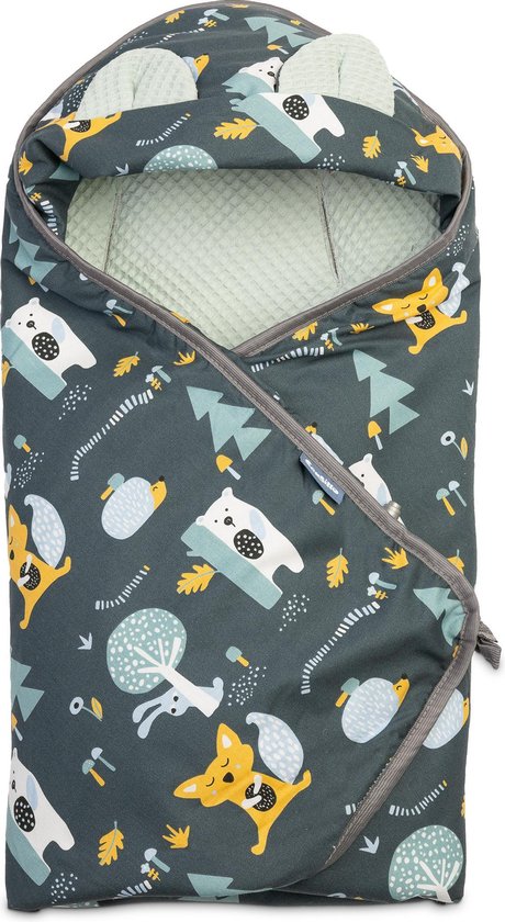 Baby wikkeldoek - deken - baby swaddle - wikkeldeken voor autostoel BOS MINT GLADE