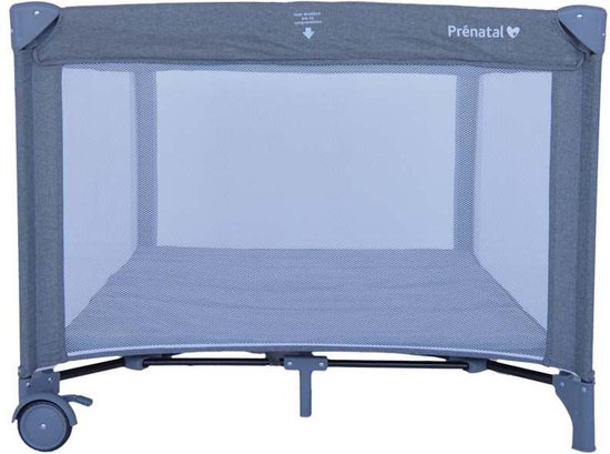 Prénatal Parker Reisbedje en Box - Met Opbergtas en Basismatras - Grijs - 100 x 100 x 76 cm