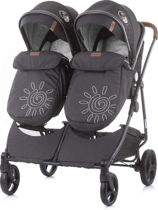 Duo Kinderwagen 0+ new borns Chipolino Duo Smart grijs met luiertas