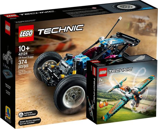 LEGO Technic Bundel 2021 - LEGO Technic 42124 Off-Road Buggy + Lego 42117 Technic Race Plane