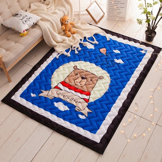 Speelkleed lovely bear 'it's  a boy' Deluxe EXTRA DIK 195 x 145 cm - LiefBoefje - Groot Speelkleed Baby - Speelmat Kinderen - Babymat XL - Kindervloerkleed - Kraamcadeau - Speelkleed Kinderen - Grote collectie speelkleden